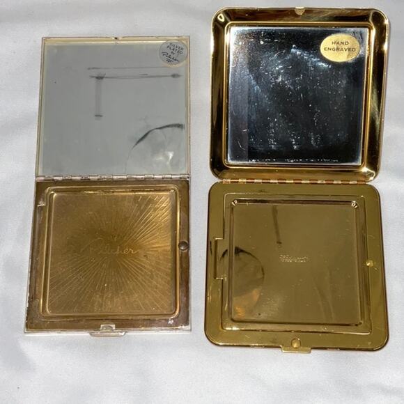 VTG NEW WADSWORTH GOLD TONE & PILCHER SILVER PLATED & NIBS HOLD TITE COMPACTS - Picture 4 of 10